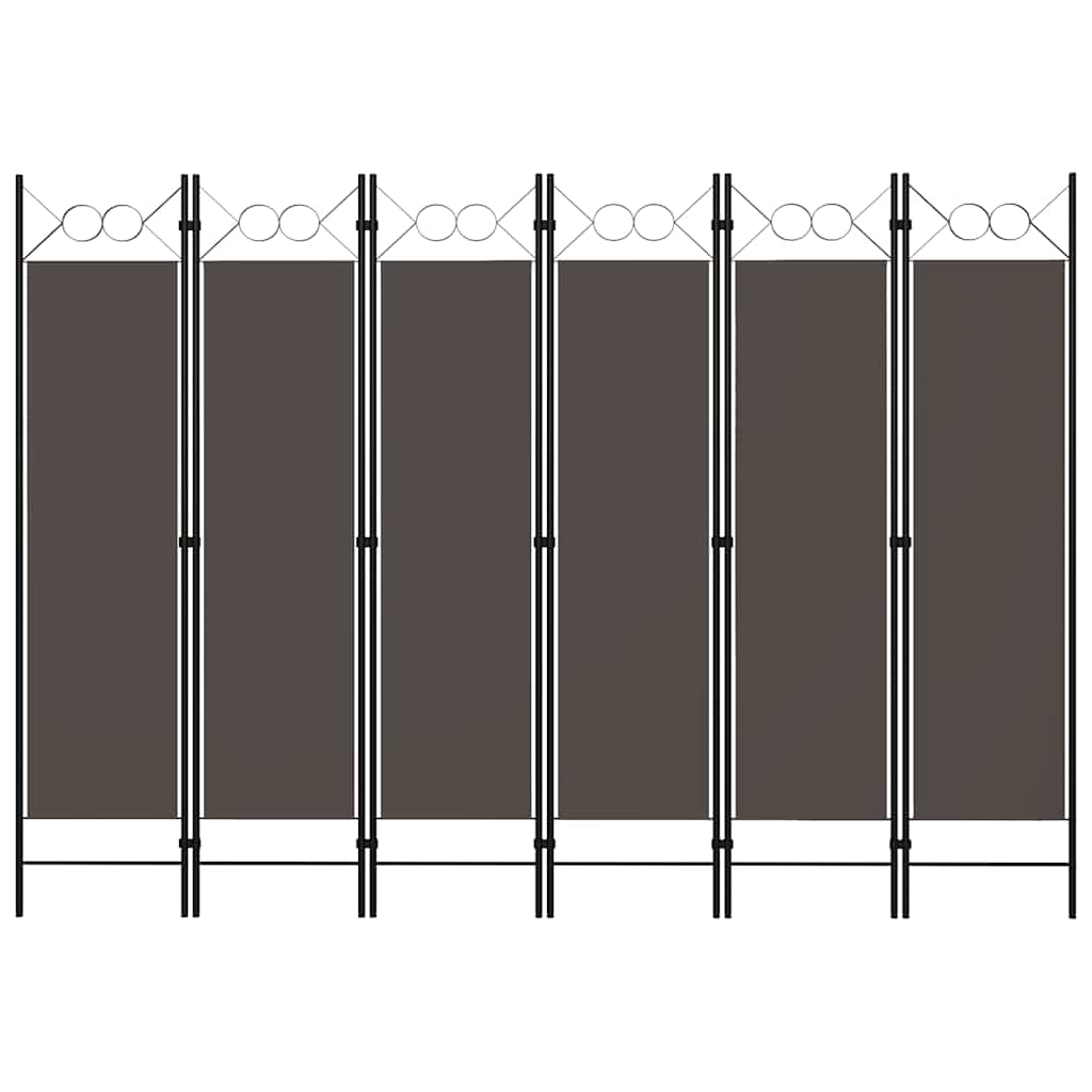 6-Panel Anthracite Room Divider, 240x180 cm, Stylish Privacy Screen