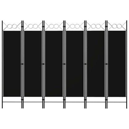 Elegant 6-Panel Black Room Divider, 240x180 cm, Privacy Screen