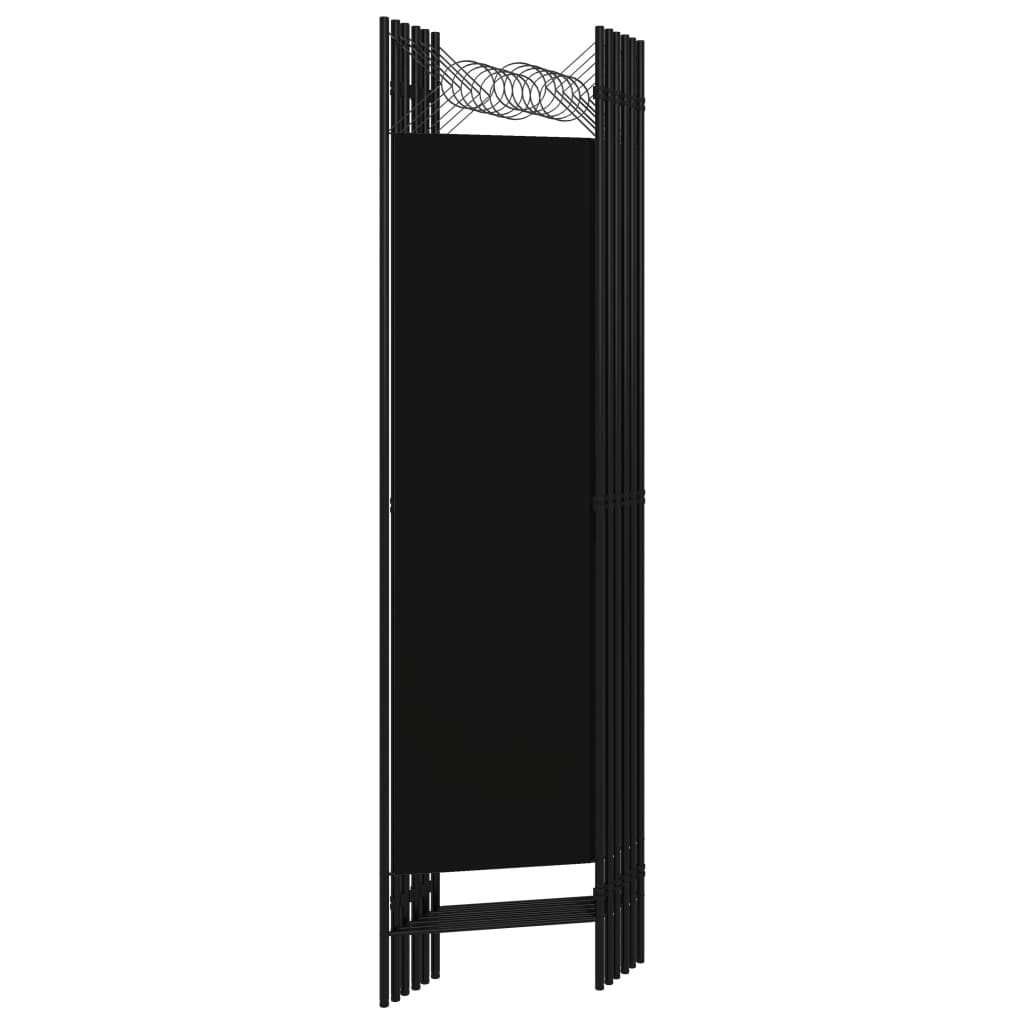 Elegant 6-Panel Black Room Divider, 240x180 cm, Privacy Screen