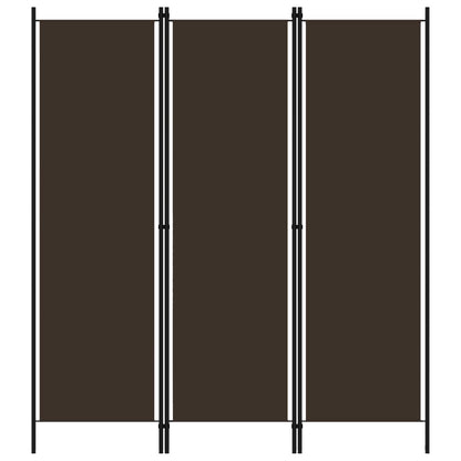 Elegant 3-Panel Brown Wooden Room Divider 150x180 cm