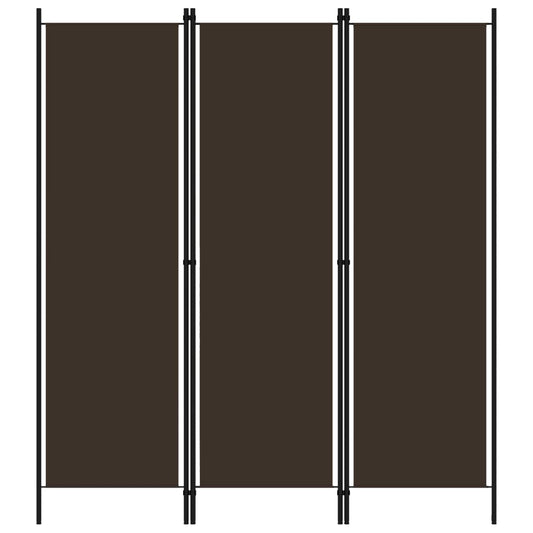 Elegant 3-Panel Brown Wooden Room Divider 150x180 cm