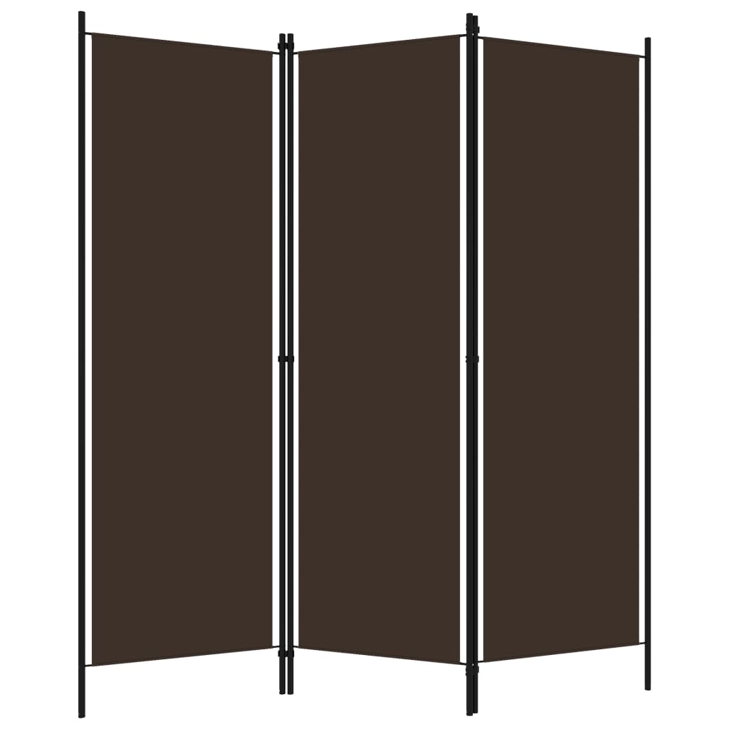 Elegant 3-Panel Brown Wooden Room Divider 150x180 cm