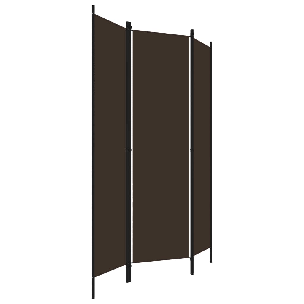 Elegant 3-Panel Brown Wooden Room Divider 150x180 cm