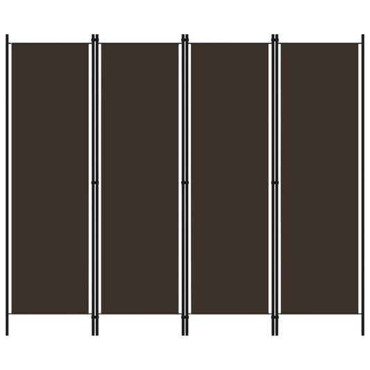 Elegant Brown 4-Panel Room Divider, 200x180 cm - Wood Finish