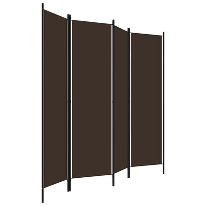 Elegant Brown 4-Panel Room Divider, 200x180 cm - Wood Finish