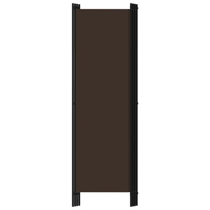 Elegant Brown 4-Panel Room Divider, 200x180 cm - Wood Finish