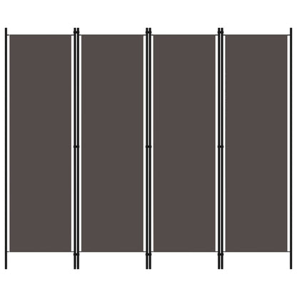 Anthracite 4-Panel Room Divider 200x180 cm - Modern Privacy Screen