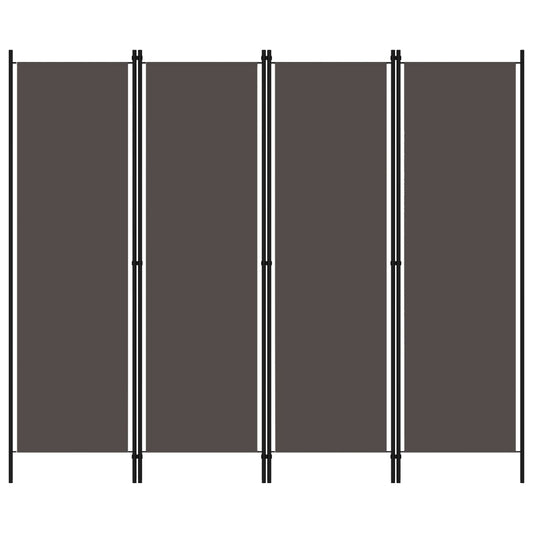 Anthracite 4-Panel Room Divider 200x180 cm - Modern Privacy Screen