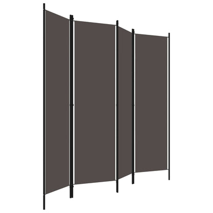 Anthracite 4-Panel Room Divider 200x180 cm - Modern Privacy Screen