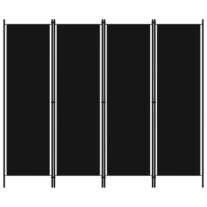 Black 4-Panel Room Divider, 200x180 cm, Elegant Privacy Screen