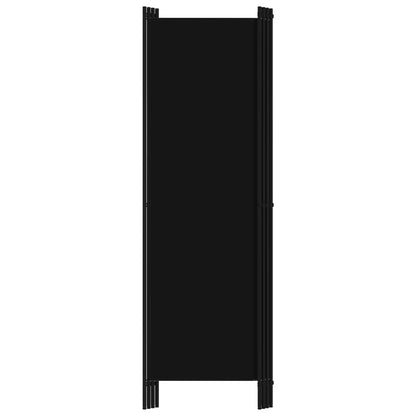 Black 4-Panel Room Divider, 200x180 cm, Elegant Privacy Screen