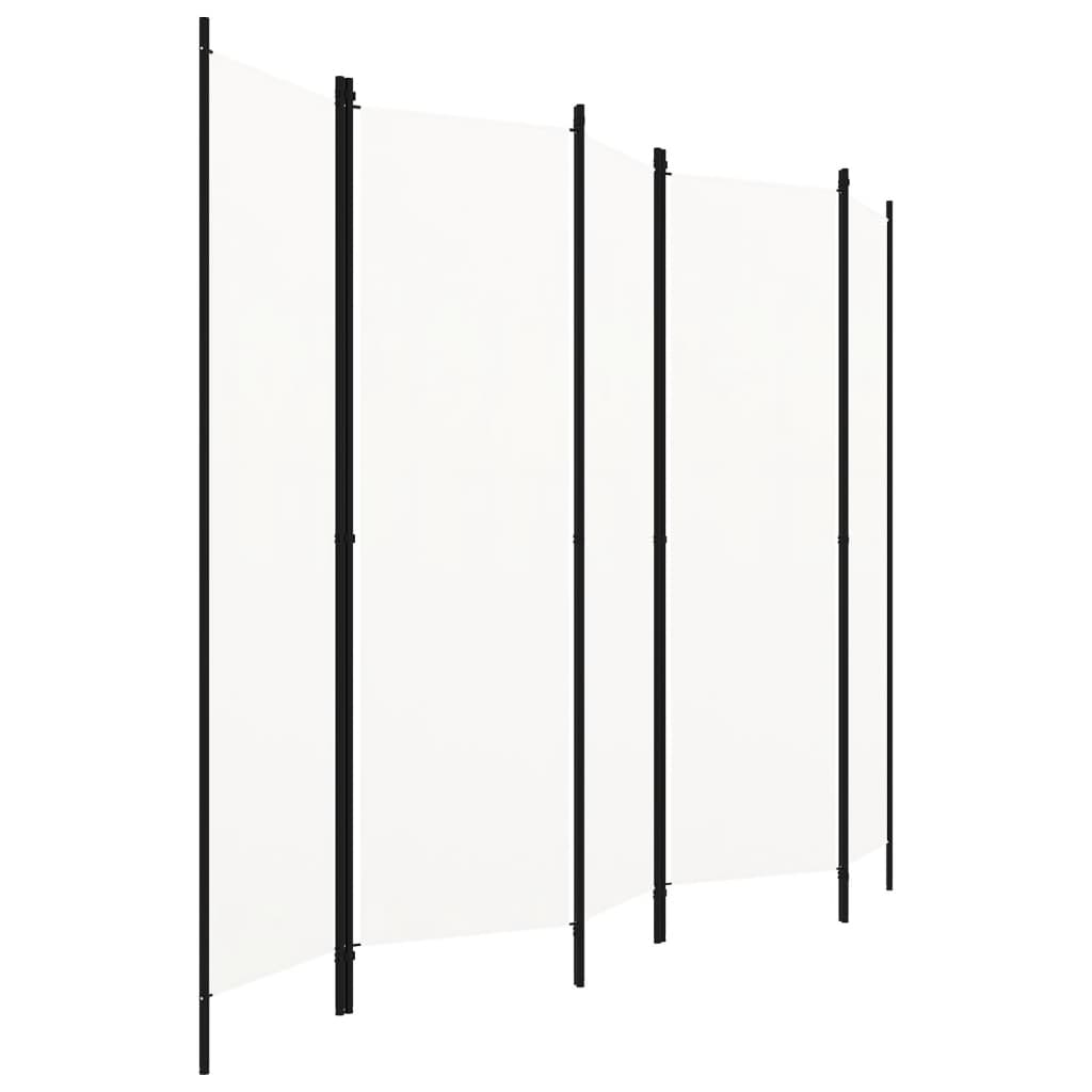 Elegant White 5-Panel Room Divider, 250x180 cm, Privacy Screen