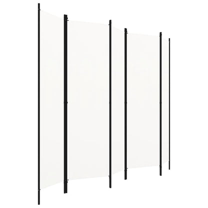 Elegant White 5-Panel Room Divider, 250x180 cm, Privacy Screen