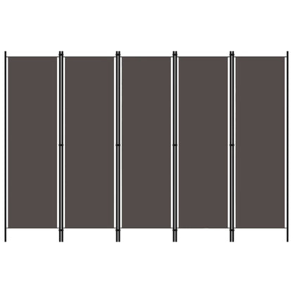 Anthracite 5-Panel Room Divider, Stylish Privacy Screen, 250x180 cm