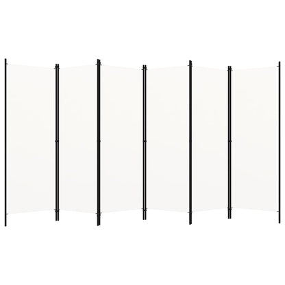 White 6-Panel Room Divider, 300x180 cm - Stylish & Functional Design