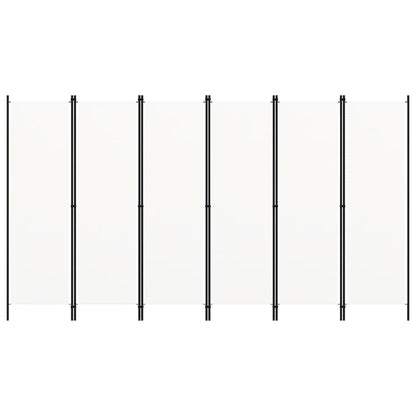 White 6-Panel Room Divider, 300x180 cm - Stylish & Functional Design