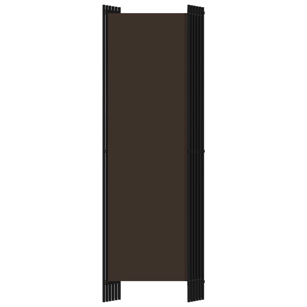 Elegant Brown 6-Panel Room Divider, 300x180 cm - Stylish Privacy Screen
