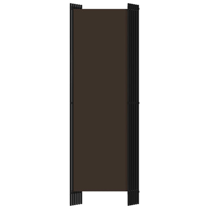 Elegant Brown 6-Panel Room Divider, 300x180 cm - Stylish Privacy Screen