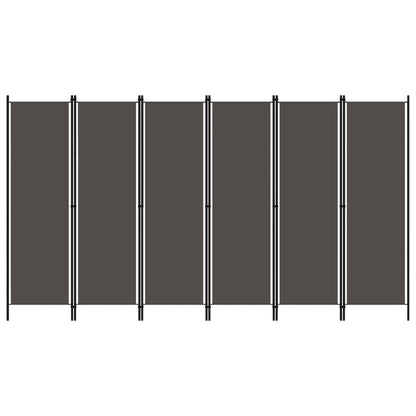 Anthracite 6-Panel Room Divider, 300x180 cm, Modern Privacy Screen
