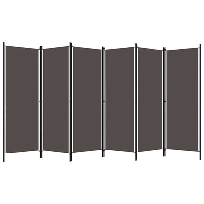 Anthracite 6-Panel Room Divider, 300x180 cm, Modern Privacy Screen