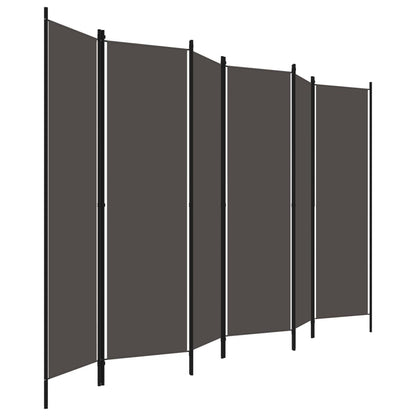 Anthracite 6-Panel Room Divider, 300x180 cm, Modern Privacy Screen