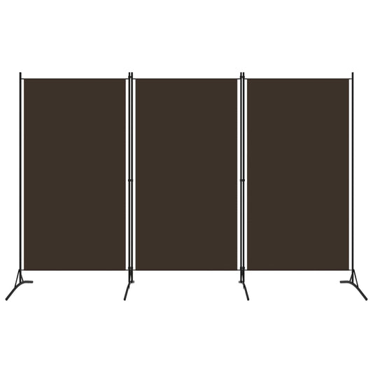 Elegant Brown 3-Panel Room Divider, 260x180 cm, Wood Finish