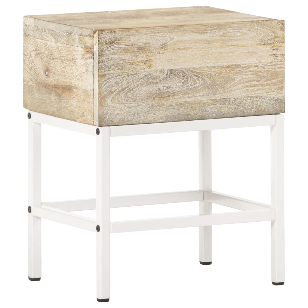 Solid Mango Wood Bedside Table 40x30x50 cm - Rustic Elegance