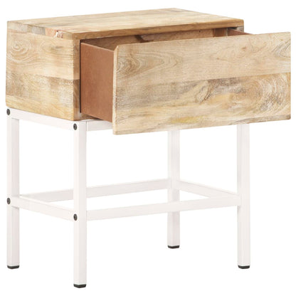 Solid Mango Wood Bedside Table 40x30x50 cm - Rustic Elegance