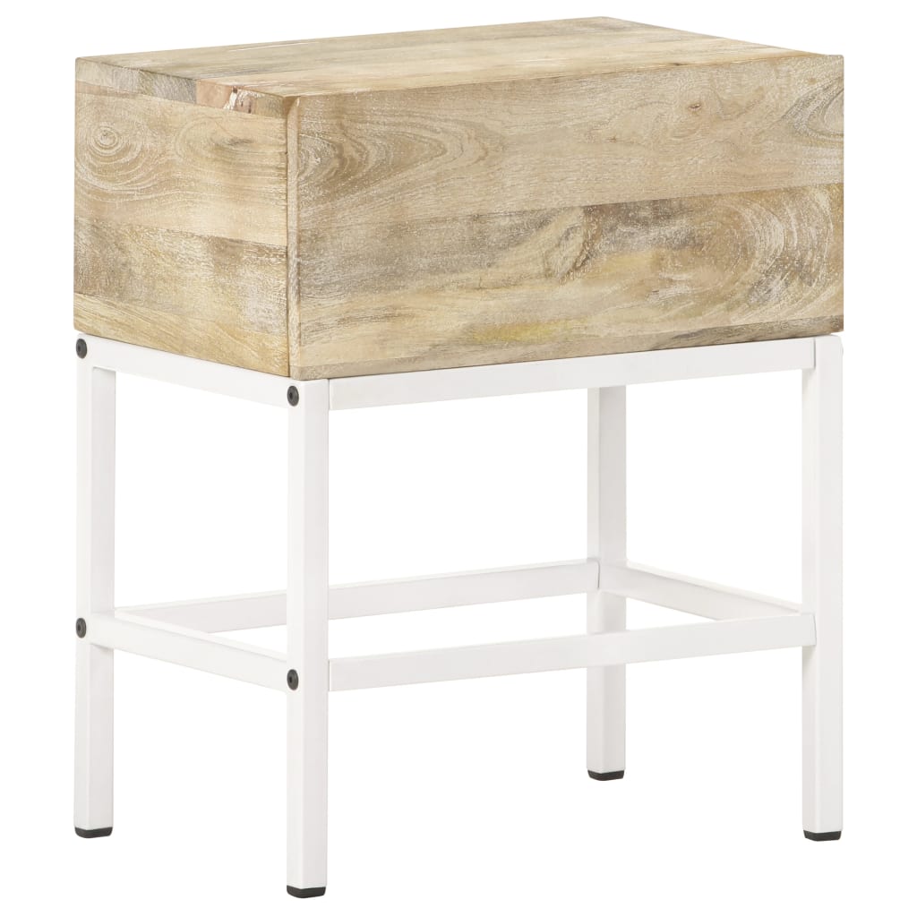 Solid Mango Wood Bedside Table 40x30x50 cm - Rustic Elegance