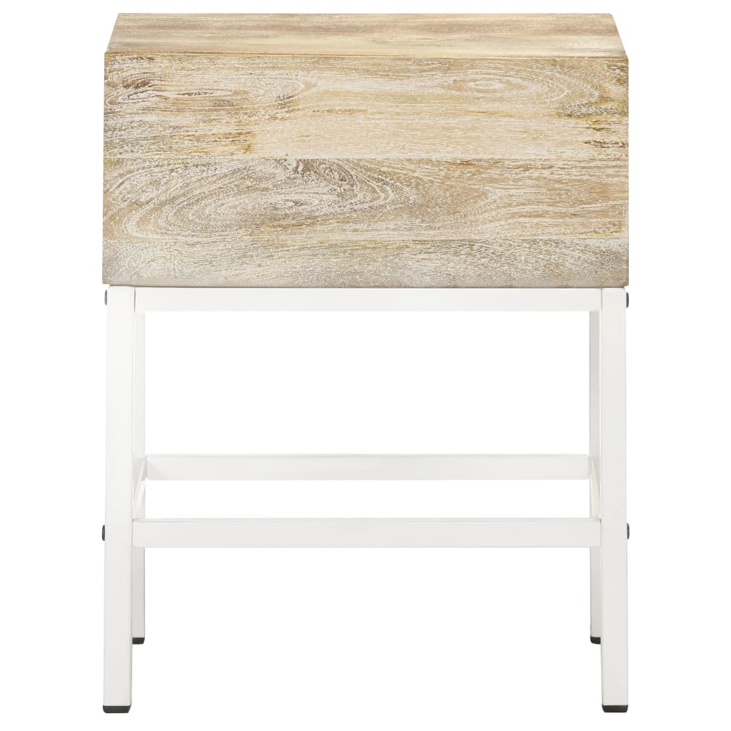 Solid Mango Wood Bedside Table 40x30x50 cm - Rustic Elegance