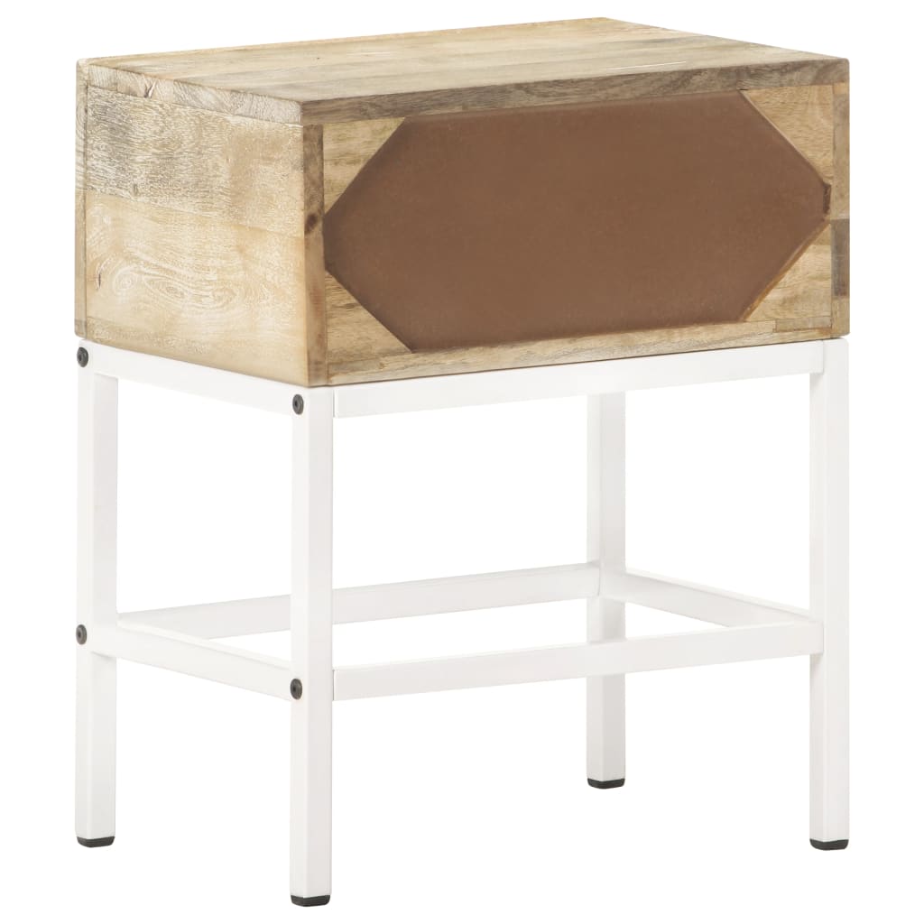 Solid Mango Wood Bedside Table 40x30x50 cm - Rustic Elegance