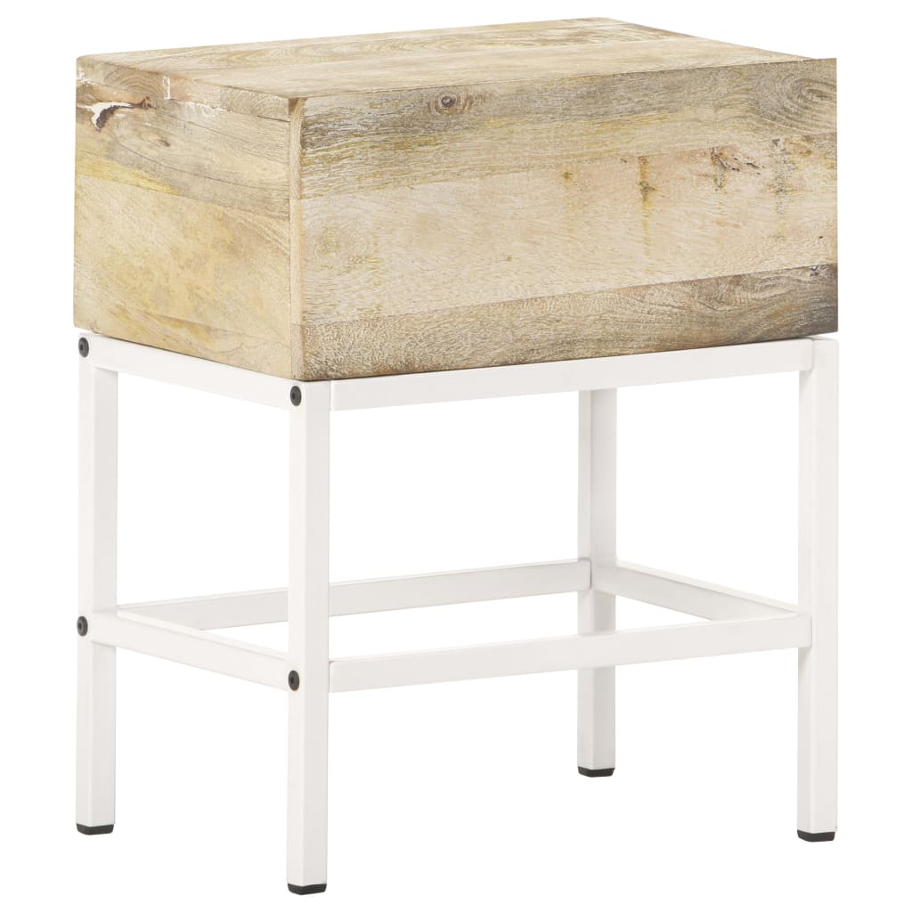 Solid Mango Wood Bedside Table 40x30x50 cm - Rustic Elegance