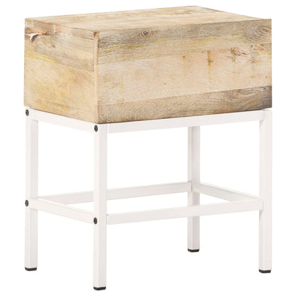 Solid Mango Wood Bedside Table 40x30x50 cm - Rustic Elegance
