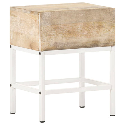 Solid Mango Wood Bedside Table 40x30x50 cm - Rustic Elegance
