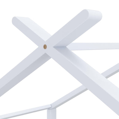 White Kids Bed Frame - Solid Pine Wood 80x160 cm