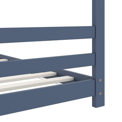 Children's Grey Solid Pine Wood Bed Frame - 70x140 cm