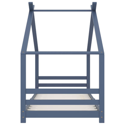 Grey Solid Pine Wood Kids Bed Frame 90x200 cm - Sturdy & Stylish