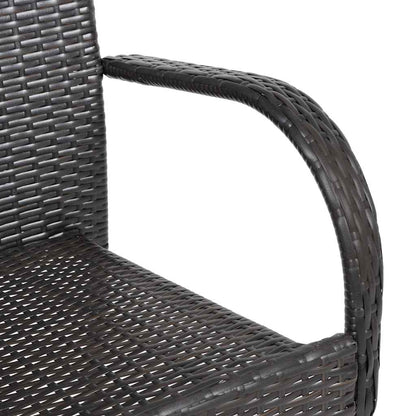 Set of 6 Stackable Poly Rattan Outdoor Chairs - Brown
