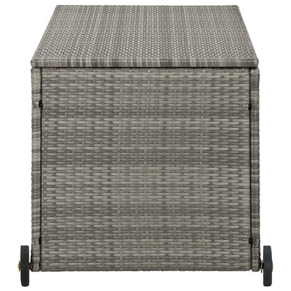 Light Grey Poly Rattan Garden Storage Box 120x65x61 cm