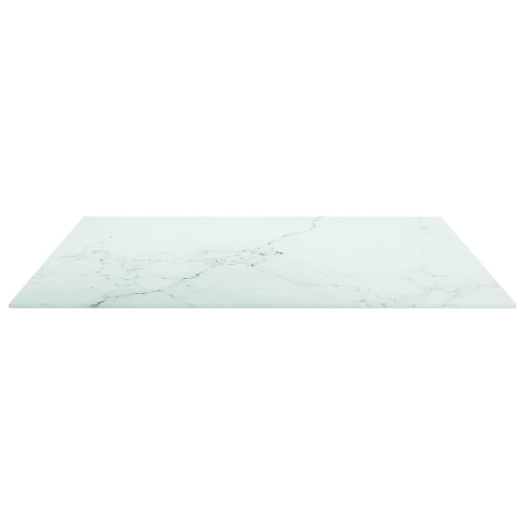 White Marble Design Tempered Glass Table Top 70x70 cm