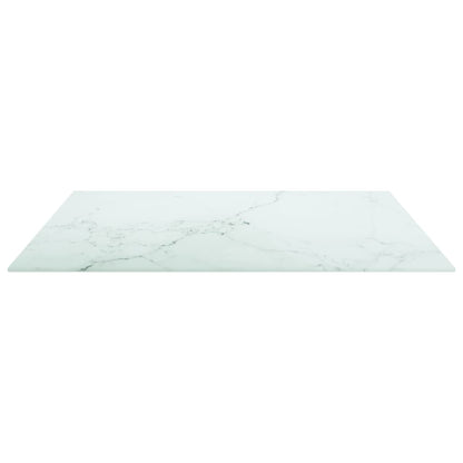 White Marble Design Tempered Glass Table Top 70x70 cm