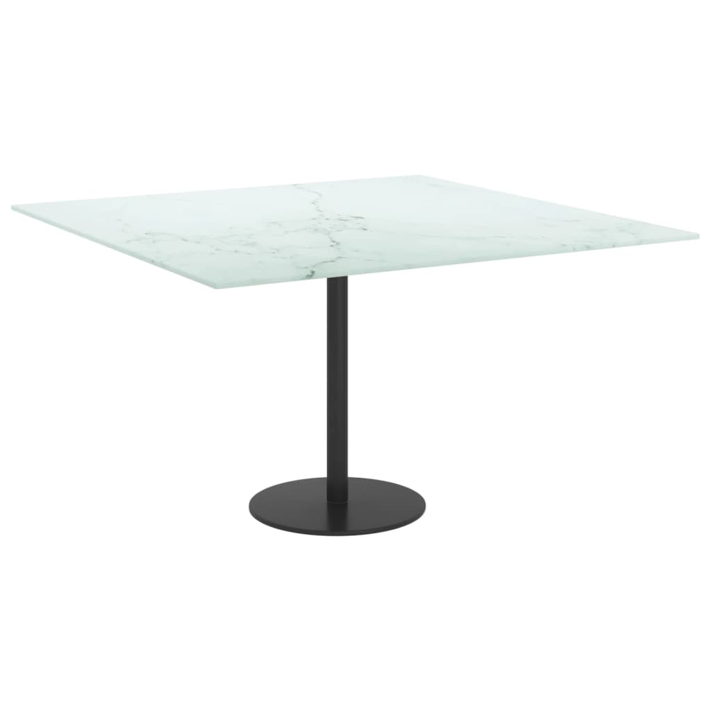 White Marble Design Tempered Glass Table Top 70x70 cm