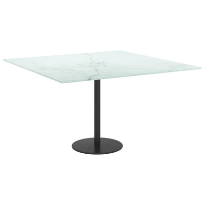 White Marble Design Tempered Glass Table Top 70x70 cm