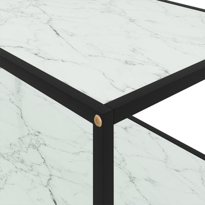 Coffee Table White 100x50x35 cm Tempered Glass