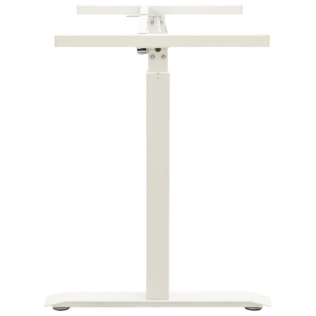 White Manual Hand Crank Height Adjustable Standing Desk Frame