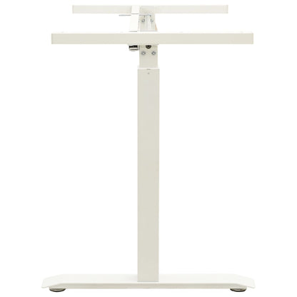 White Manual Hand Crank Height Adjustable Standing Desk Frame