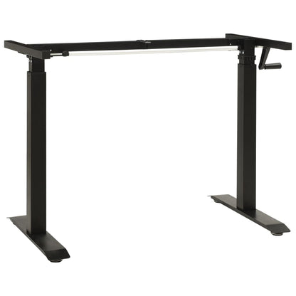Manual Height Adjustable Black Standing Desk Frame with Hand Crank