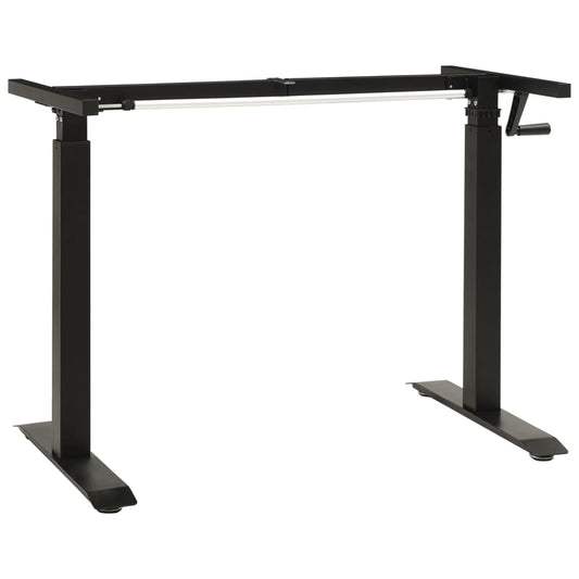 Manual Height Adjustable Black Standing Desk Frame with Hand Crank