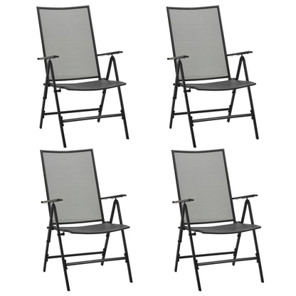Anthracite Steel Folding Mesh Chairs Set of 4 - Durable & Stylish