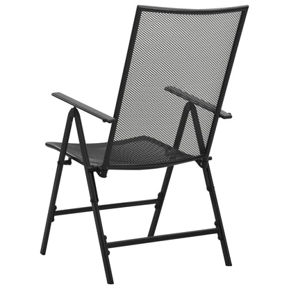 Anthracite Steel Folding Mesh Chairs Set of 4 - Durable & Stylish